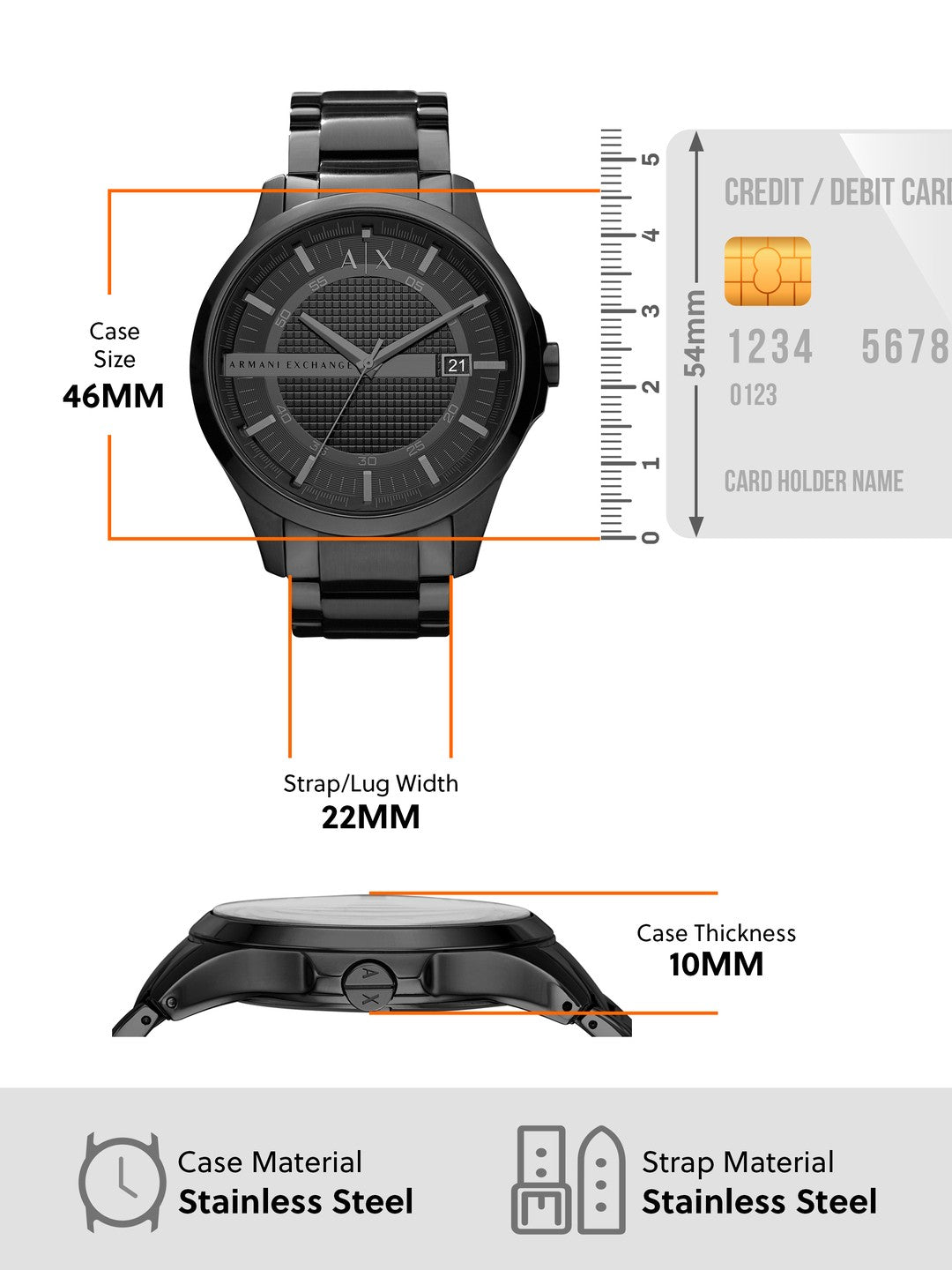 All-Black Metal Watch Combo