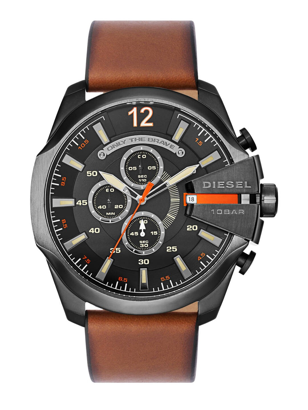 Analog Watch Combo (Brown Leather + Black Metal)