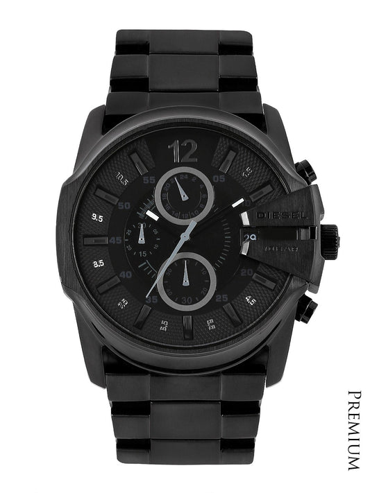 Analog Watch Combo (Brown Leather + Black Metal)