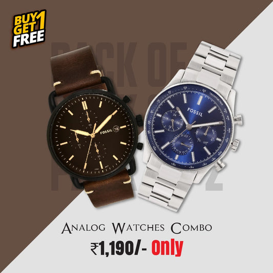 Brown Leather & Silver Metal Combo